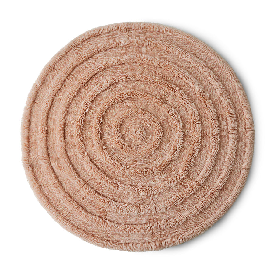 Soft Pink Round Woollen Rug, 1.5m Diameter from HKLIVING