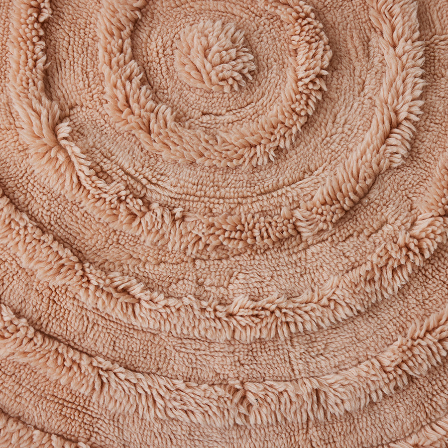 Soft Pink Round Woollen Rug, 1.5m Diameter from HKLIVING