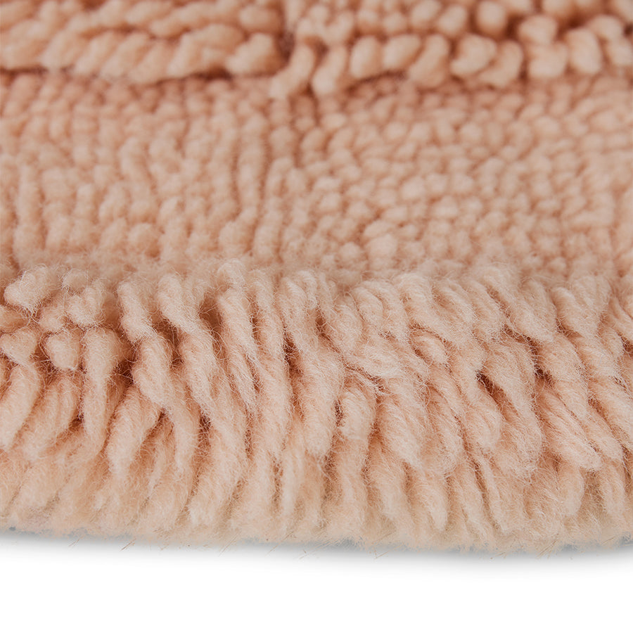 Soft Pink Round Woollen Rug, 1.5m Diameter from HKLIVING