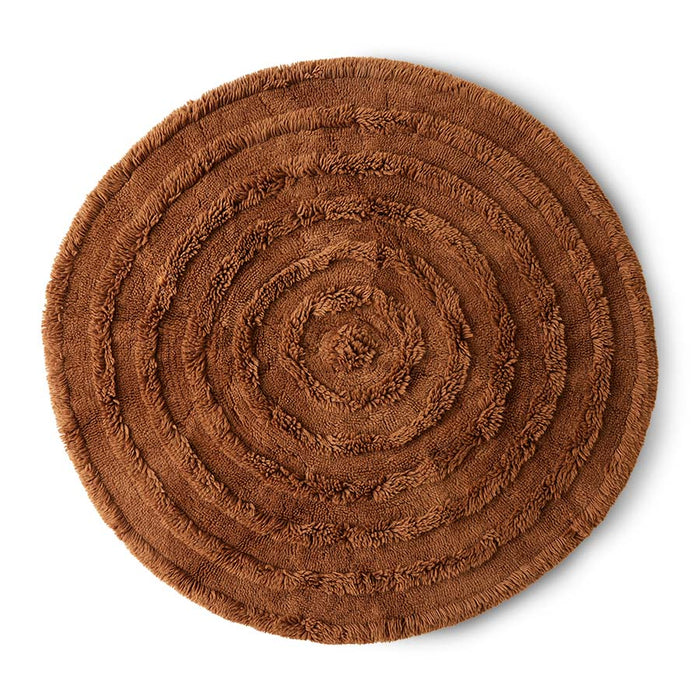 Mahogany Brown Round Woollen Rug, 1.5m Diameter from HKLIVING