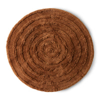 Mahogany Brown Round Woollen Rug, 1.5m Diameter from HKLIVING