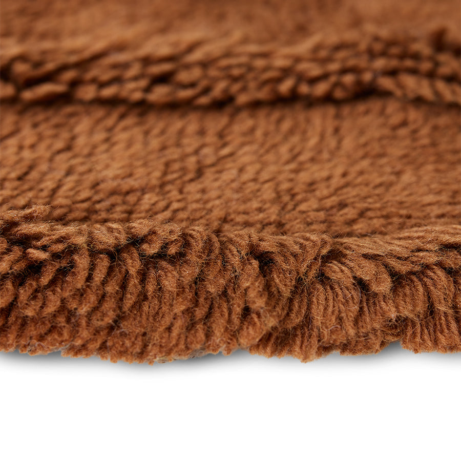 Mahogany Brown Round Woollen Rug, 1.5m Diameter from HKLIVING