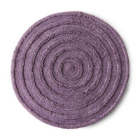 Lilac Purple Round Woollen Rug, 1.5m Diameter from HKLIVING