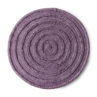 Lilac Purple Round Woollen Rug, 1.5m Diameter from HKLIVING