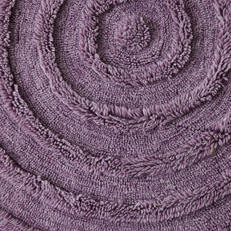 Lilac Purple Round Woollen Rug, 1.5m Diameter from HKLIVING