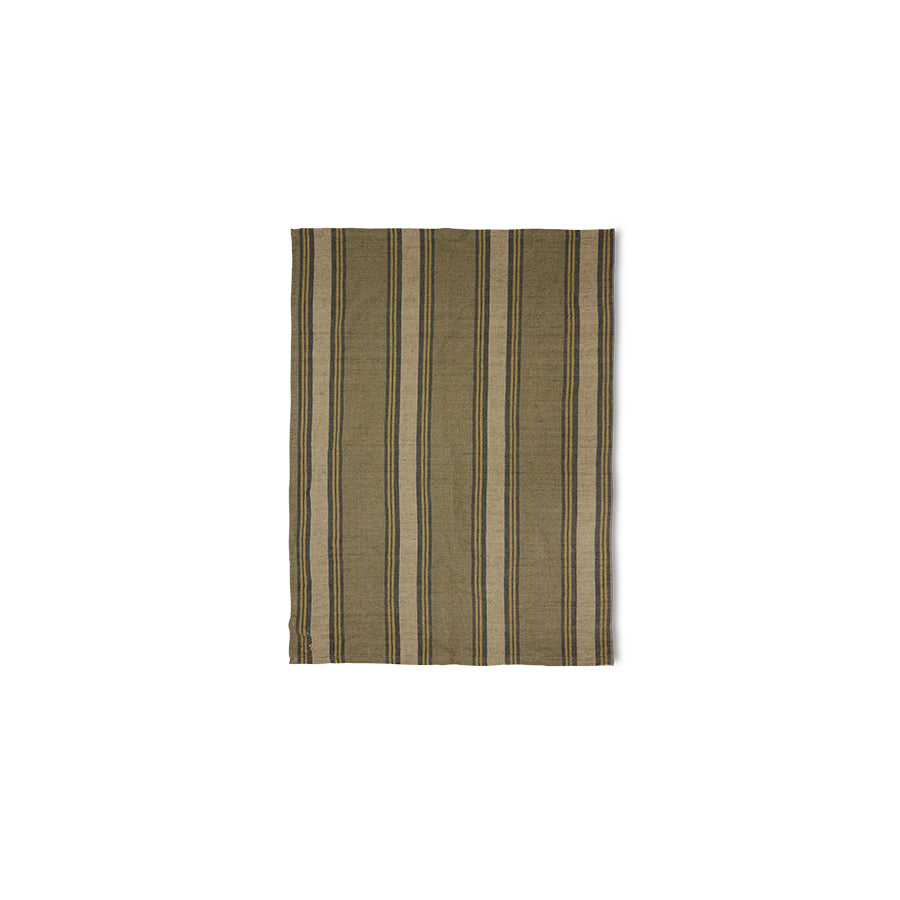 HKLIVING Vida Striped Tea Towels, 50 x 70cm - Sand Cream, Amber Grey