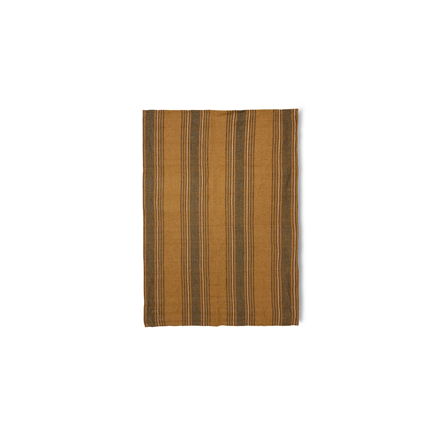 HKLIVING Vida Striped Tea Towels, 50 x 70cm - Sand Cream, Amber Grey
