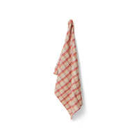 HKLIVING Vida Check Tea Towels, 50 x 70cm - Multicolour, Strawberry Cream, Amber Blue