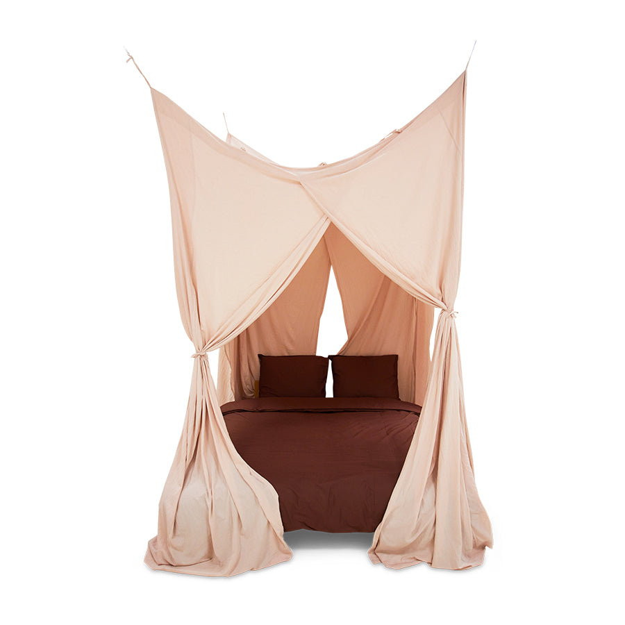 HKLIVING Bed Canopy - Sunset Pink Cotton Draped Canopy (210x190x290cm)