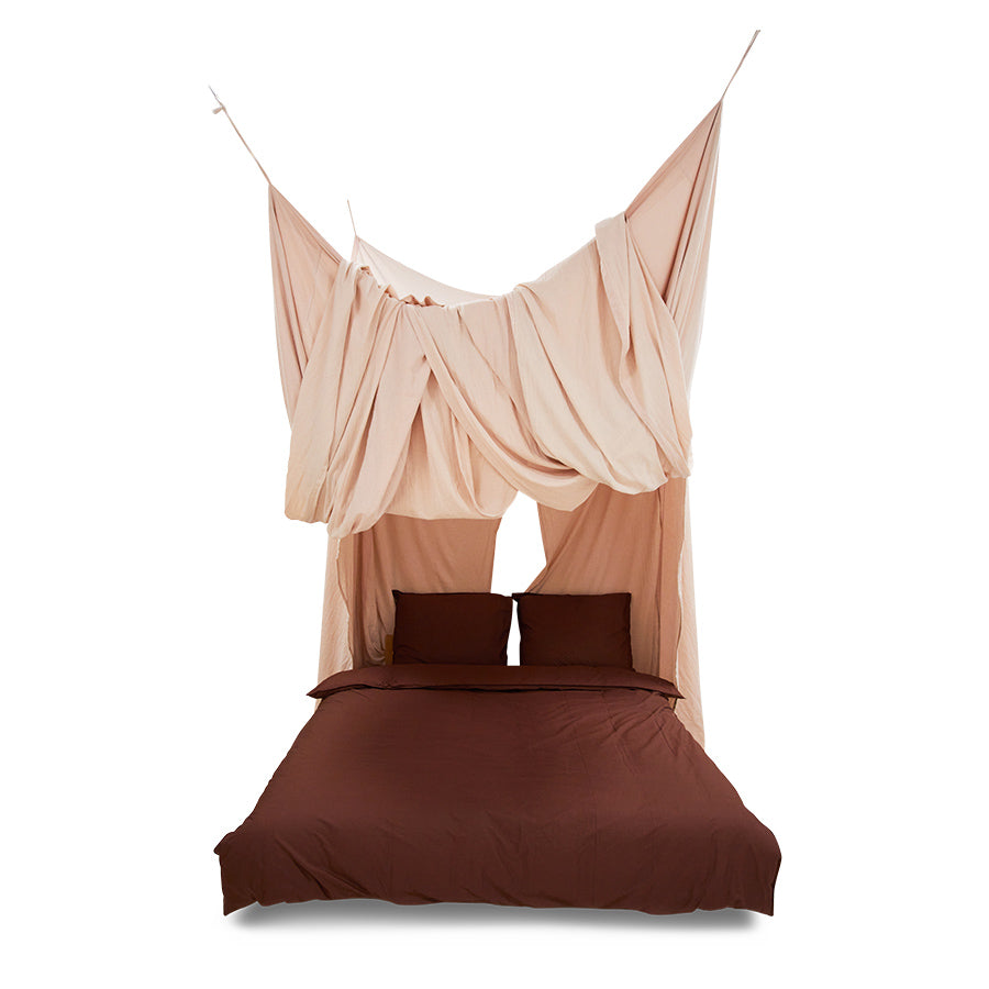 HKLIVING Bed Canopy - Sunset Pink Cotton Draped Canopy (210x190x290cm)