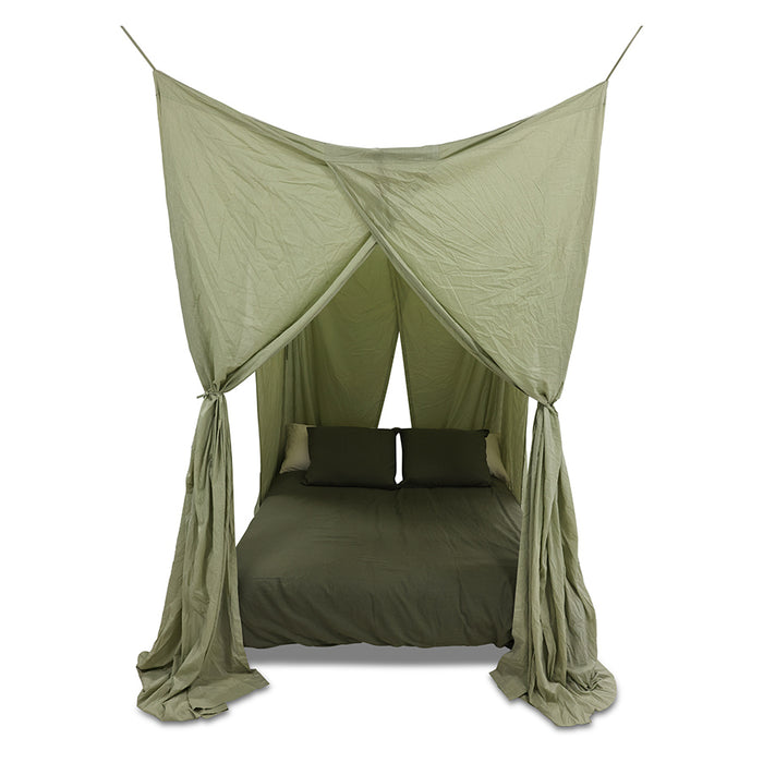 HKLIVING Bed Canopy - Morning Dew Green Cotton Draped Canopy (210x190x290cm)