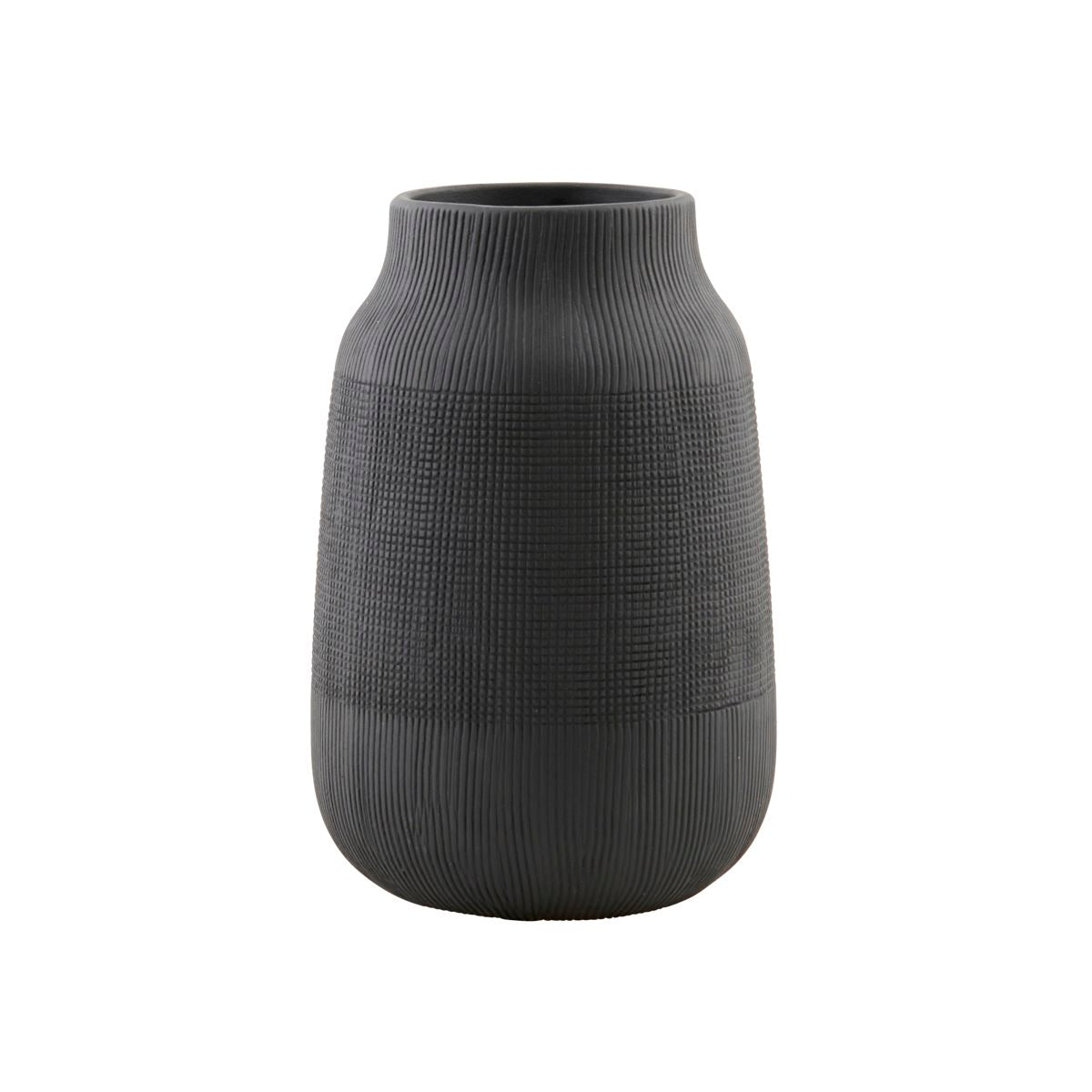 Vase Groove Black M