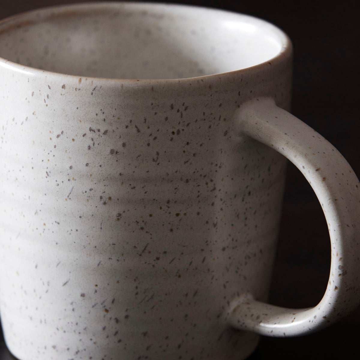 Detail of speckled glaze on Pion stoneware mug