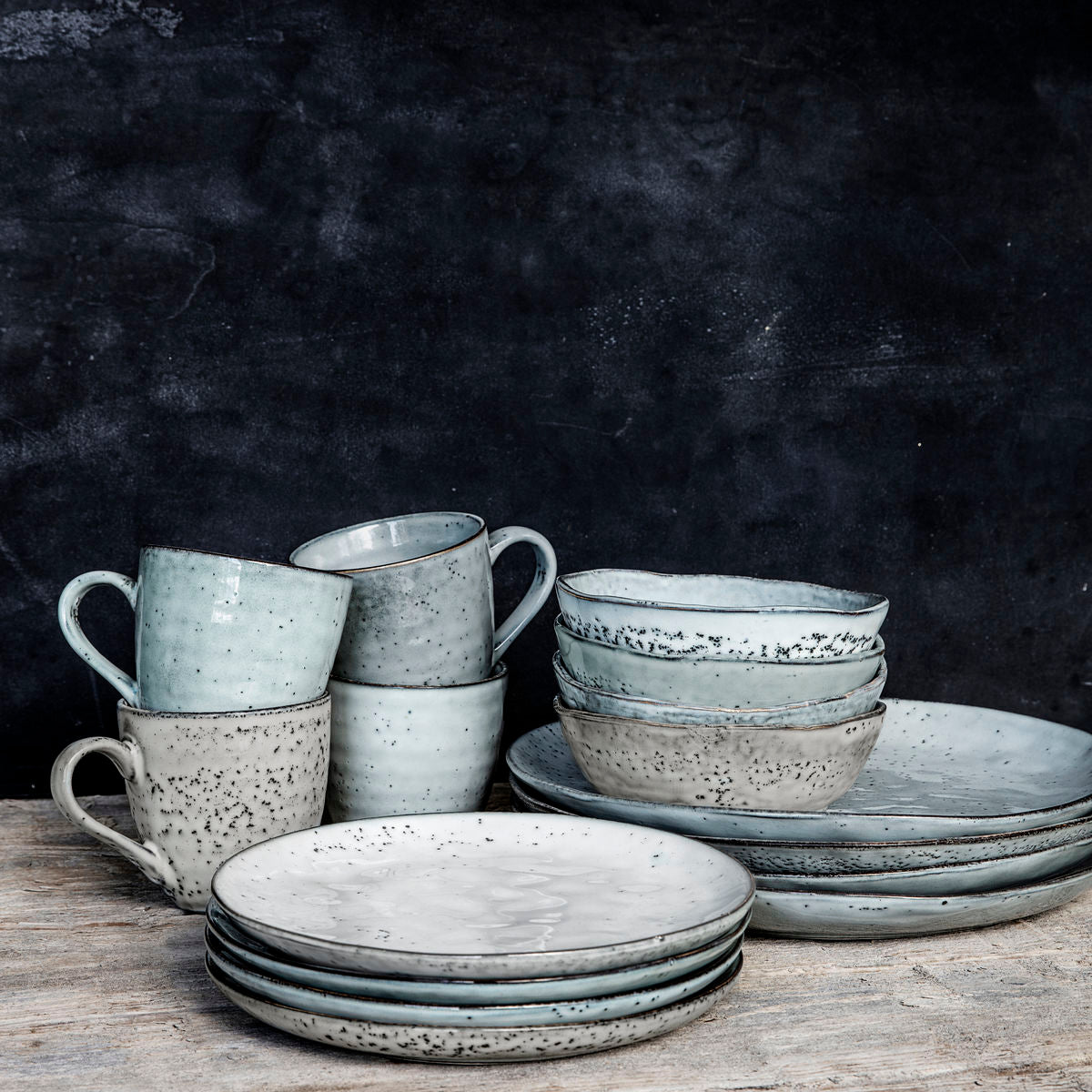 Rustic Ceramic Mug – Grey/Blue by House Doctor (30cl)