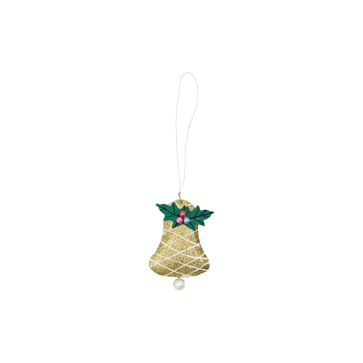 Christmas Bell Gold Glitter Ornament Bauble