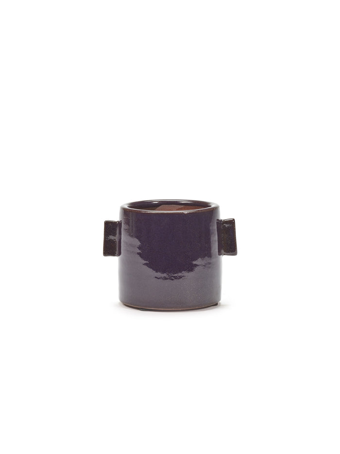 Flower Pot S Glazed Aubergine