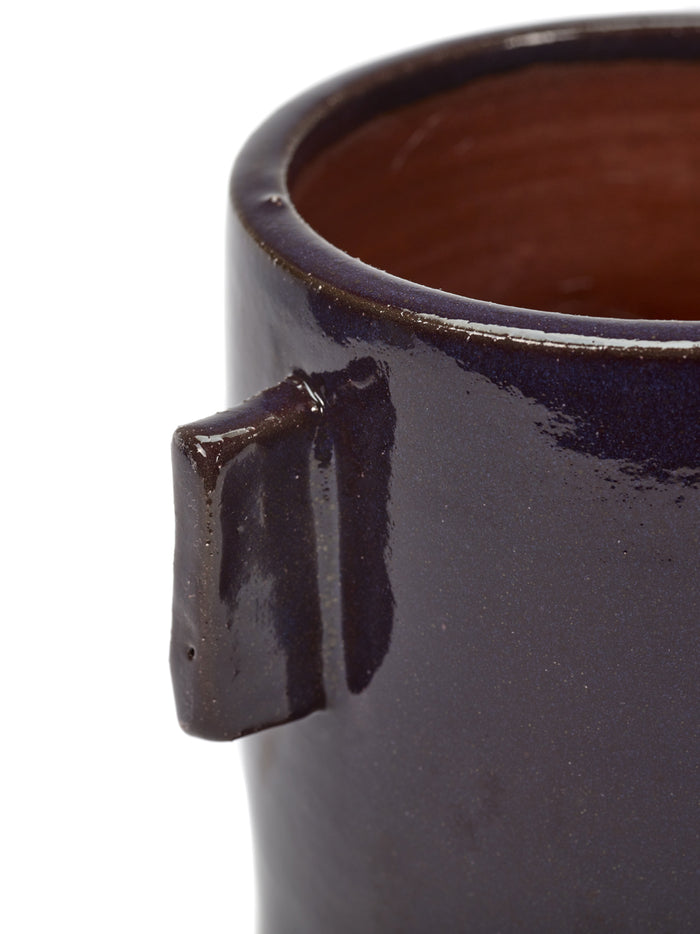 Flower Pot S Glazed Aubergine