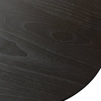 Black Round Wooden Pillar Dining Table by HKLIVING, 140cm diameter, Handmade