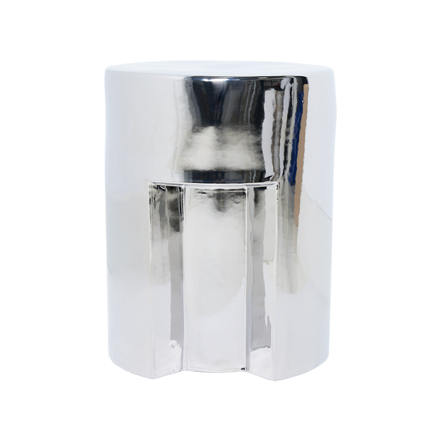 Stoneware Side Table Chrome by HKLIVING