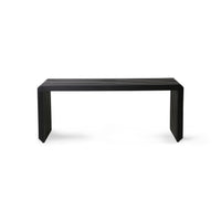 Contemporary black bench with slatted design by hkliving