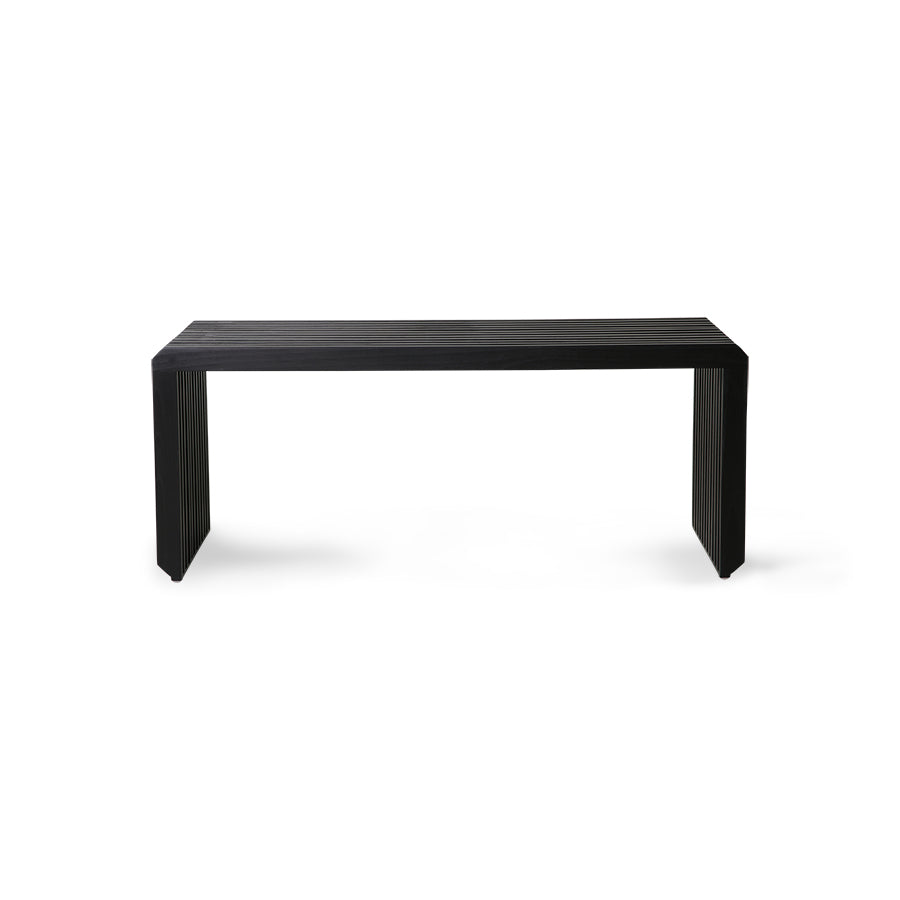 hkliving black slatted bench as a functional and decorative element