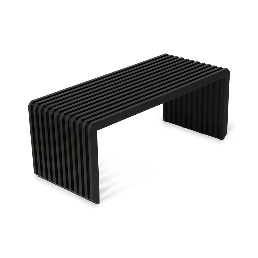 Sturdy black sungkai wood bench for stylish modern interiors