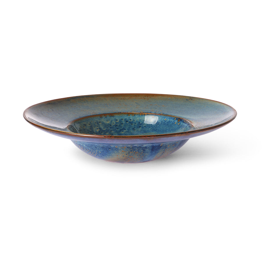 HKLIVING Chef Ceramics Pasta Plate - Rustic Blue Porcelain