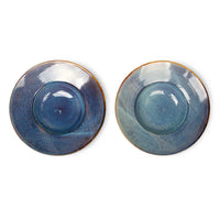 HKLIVING Chef Ceramics Pasta Plate - Rustic Blue Porcelain