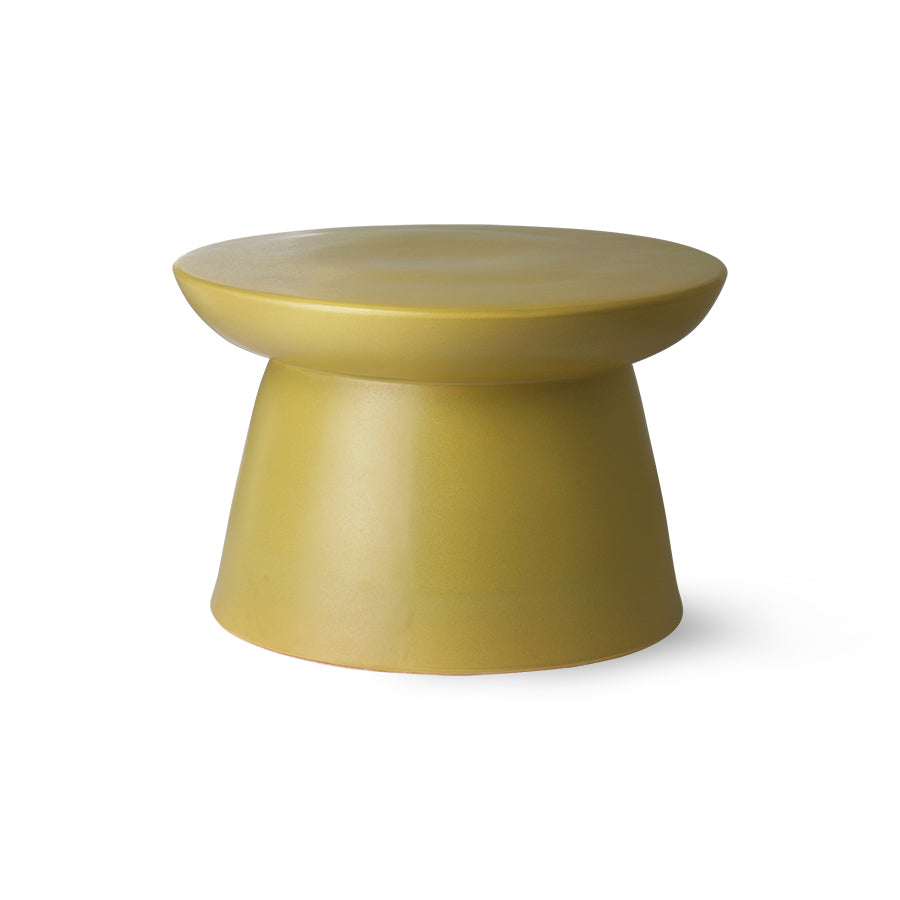 HKLIVING Earthenware Side Table XL – Green Sculptural Accent Table