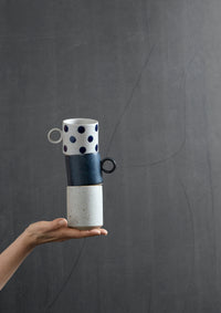 Grainy Mug w Handle Dark Blue