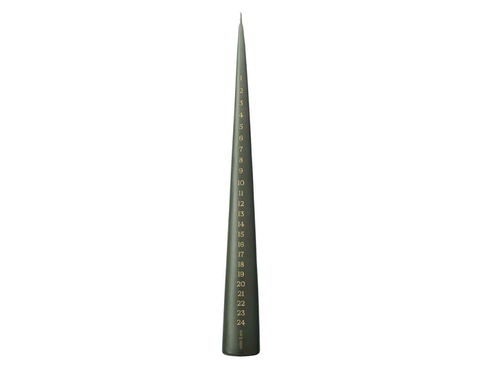 Festive Advent Calendar Cone Candle in Nordic Green by Ester & Erik – 37cm