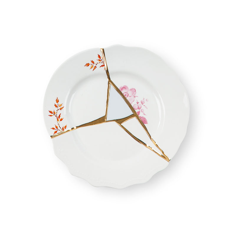 Seletti Kintsugi Dessert Plate - Porcelain with 24K Gold Detailing