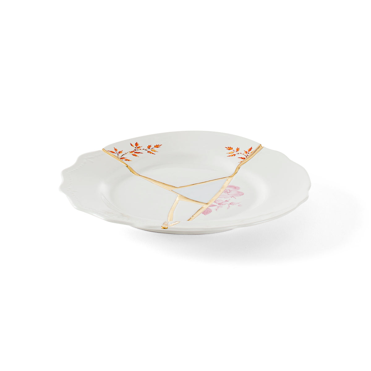 Seletti Kintsugi Dessert Plate - Porcelain with 24K Gold Detailing