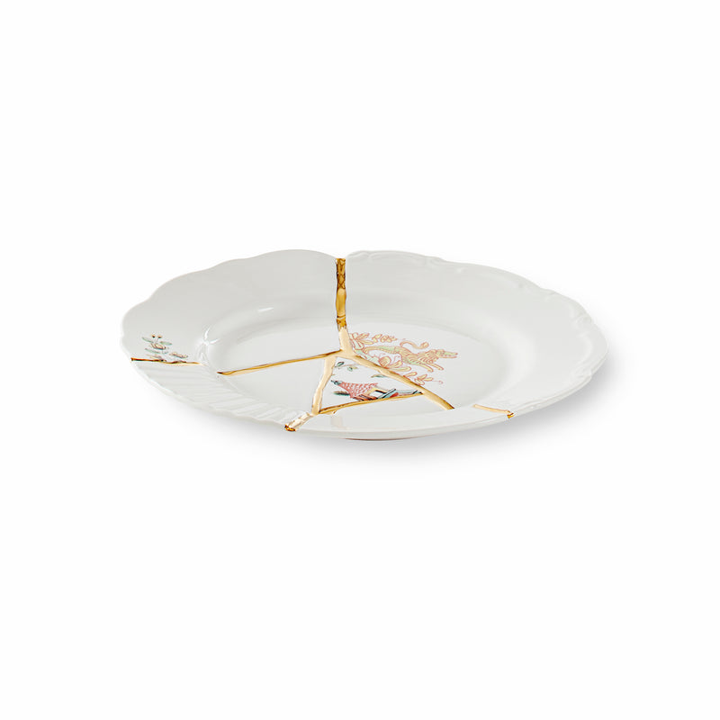 Seletti Kintsugi Dessert Plate – Porcelain with 24K Gold Detailing