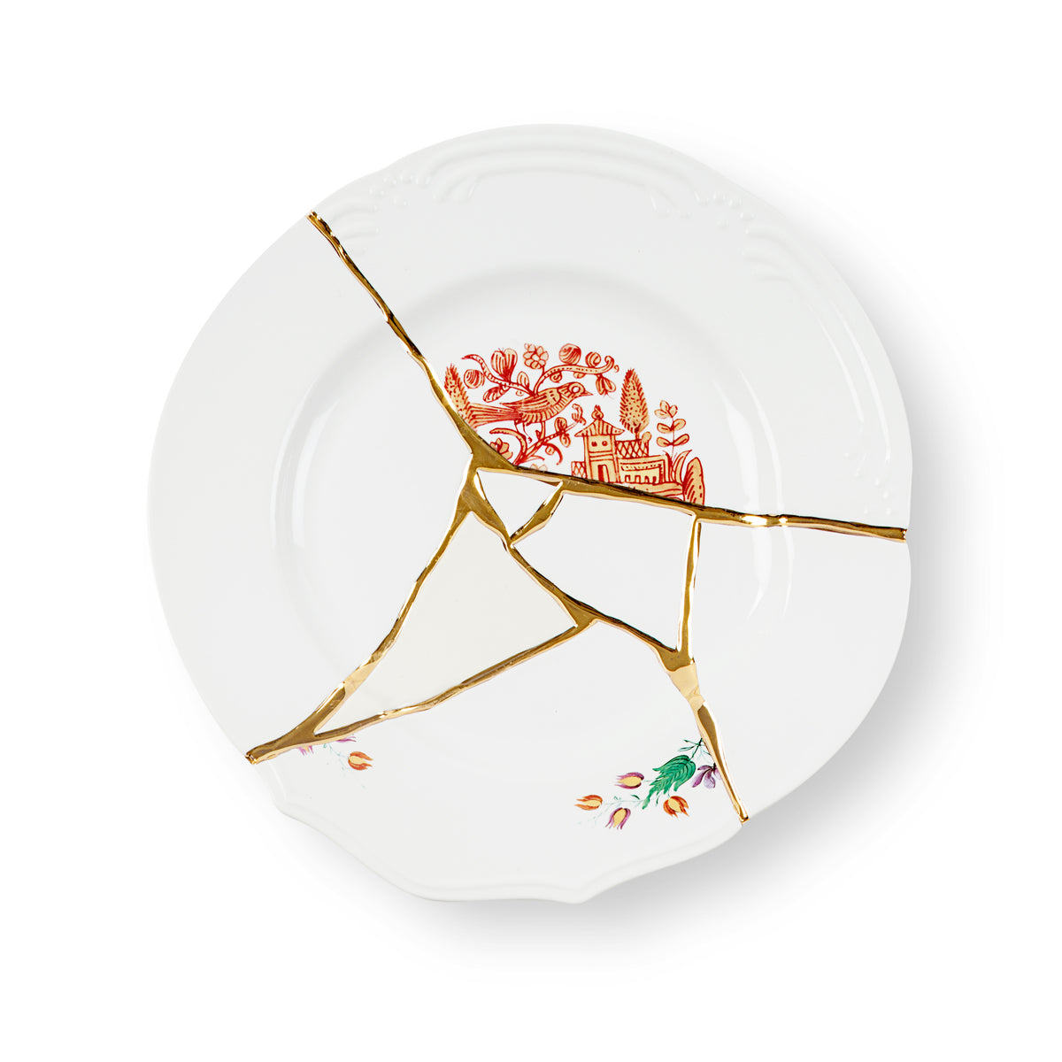 Seletti Kintsugi Dinner Plate – Handmade Porcelain with 24K Gold Accents