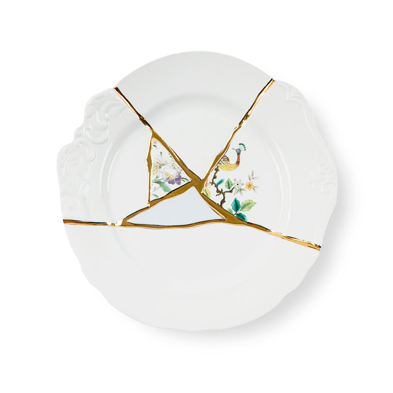 Seletti Kintsugi Dinner Plate – Handmade Porcelain with 24K Gold Accents