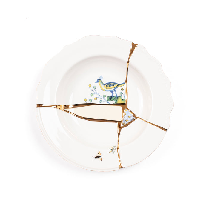 Seletti Kintsugi Pasta Soup Plate - Porcelain with 24K Gold Detailing