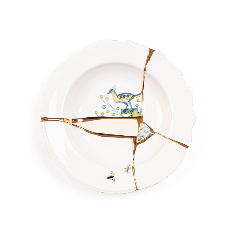 Seletti Kintsugi Pasta Soup Plate – Porcelain with 24K Gold Detailing