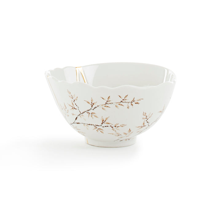 Seletti Kintsugi Small Fruit Bowl - Handmade Porcelain with 24K Gold Detailing