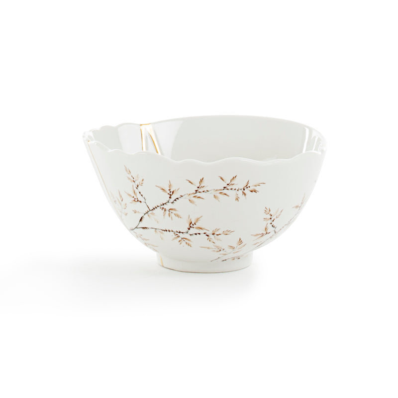 Seletti Kintsugi Small Fruit Bowl – Handmade Porcelain with 24K Gold Detailing