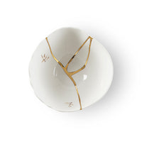 Seletti Kintsugi Small Fruit Bowl – Handmade Porcelain with 24K Gold Detailing