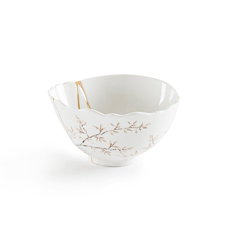 Seletti Kintsugi Small Fruit Bowl – Handmade Porcelain with 24K Gold Detailing