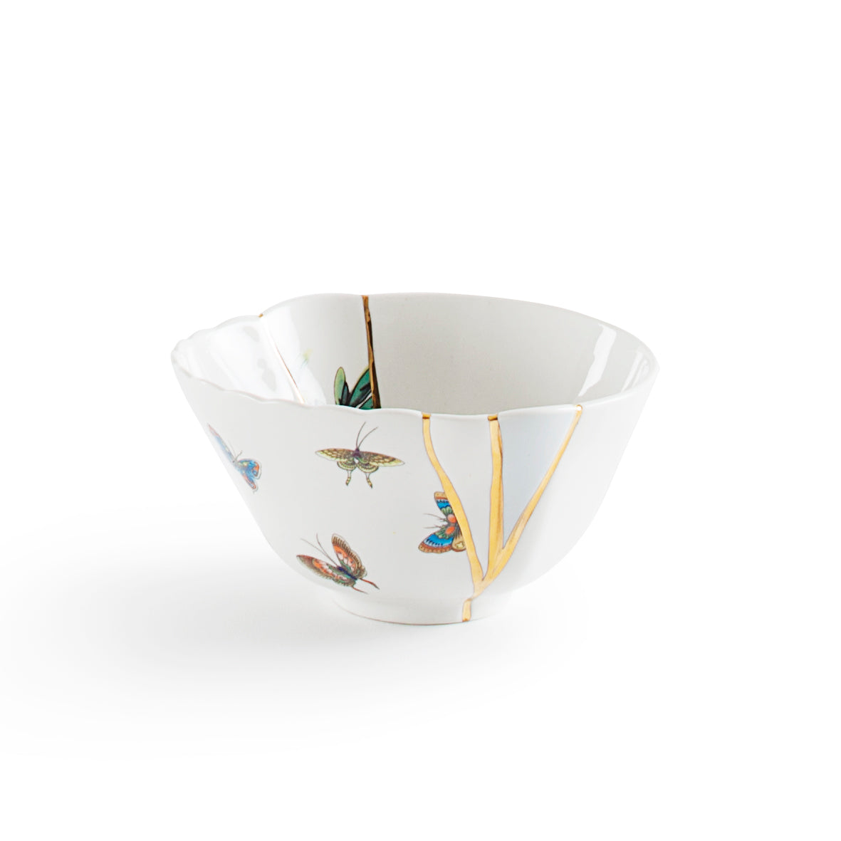 Seletti Kintsugi Small Fruit Bowl – Handmade Porcelain with 24K Gold Detailing