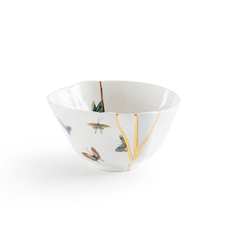 Seletti Kintsugi Small Fruit Bowl – Handmade Porcelain with 24K Gold Detailing