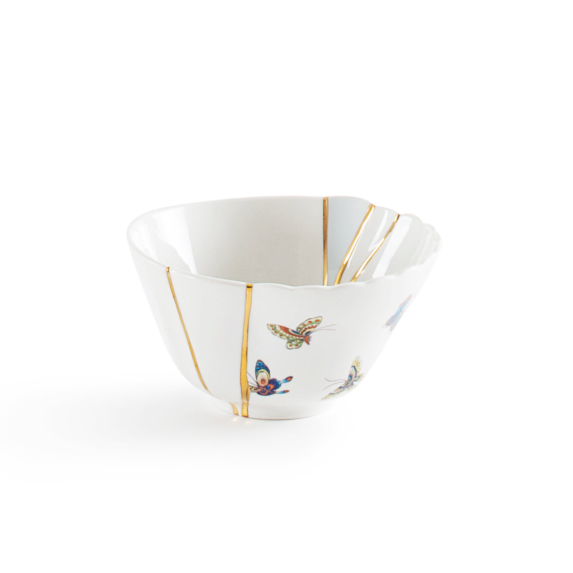 Seletti Kintsugi Small Fruit Bowl – Handmade Porcelain with 24K Gold Detailing