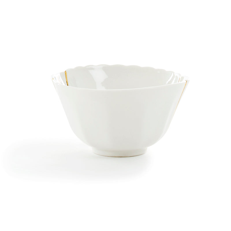 Seletti Kintsugi Small Fruit Bowl – Handmade Porcelain with 24K Gold Detailing