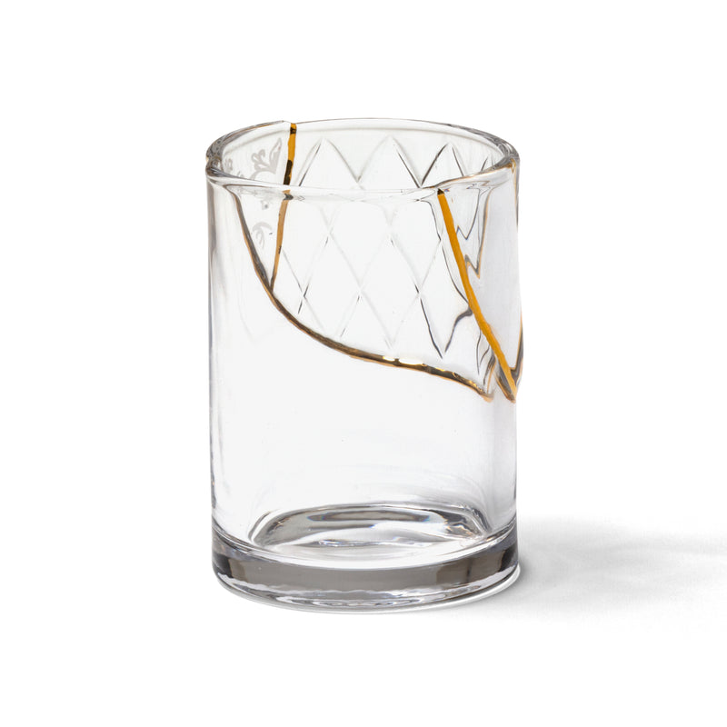 Seletti Kintsugi Water Glass – Artisan Glass with 24K Gold Detailing (Multiple Designs)