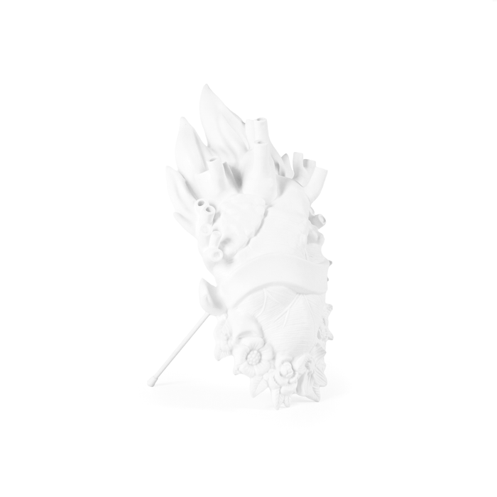 Holy Love in Bloom Vase - White Porcelain Anatomical Heart by Seletti