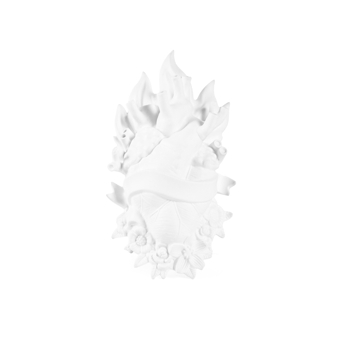 Holy Love in Bloom Vase - White Porcelain Anatomical Heart by Seletti