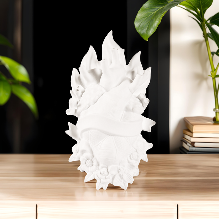 Holy Love in Bloom Vase - White Porcelain Anatomical Heart by Seletti